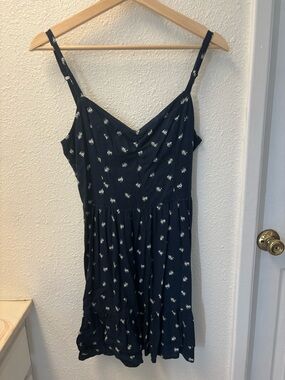 Hollister Navy Mini Dress with White Floral Print